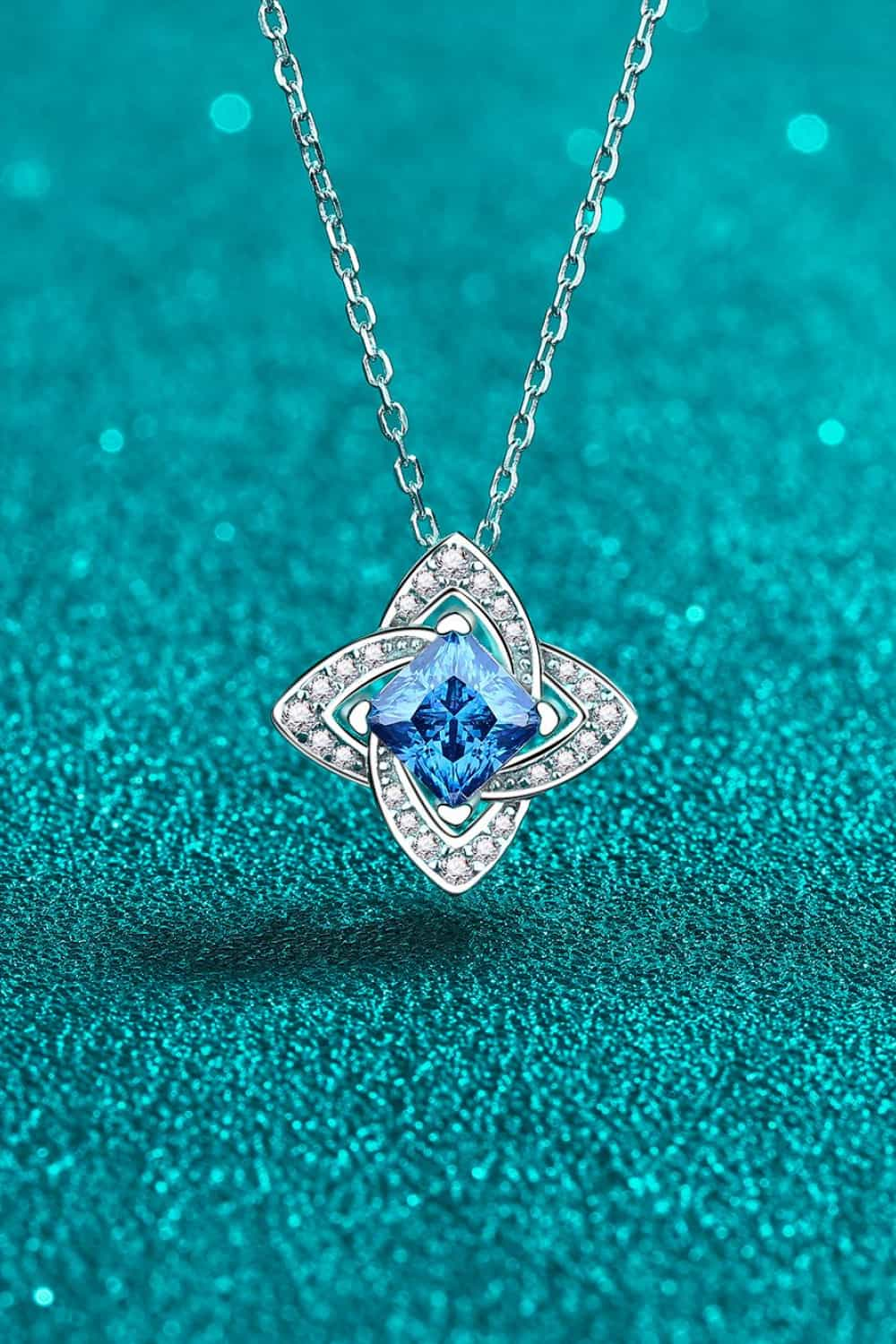 1 Carat Moissanite Floral Pendant Necklace - GlossiChic Collection