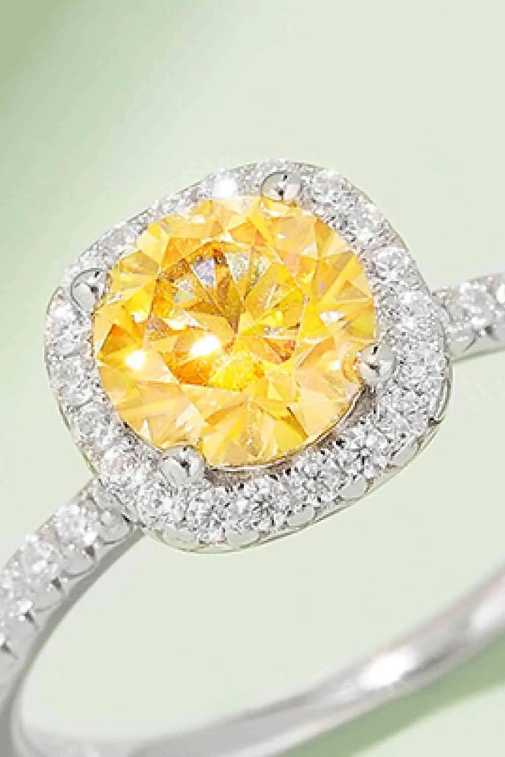 1 Carat Moissanite 925 Sterling Silver Halo Ring - GlossiChic Collection Deep Rose / 4.5 GlossiChic Collection jewelry