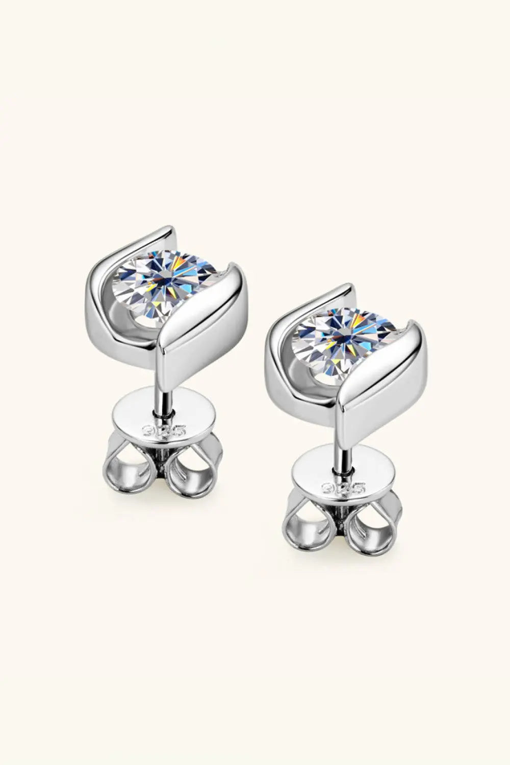 1 Carat Moissanite 925 Sterling Silver Stud Earrings - GlossiChic Collection