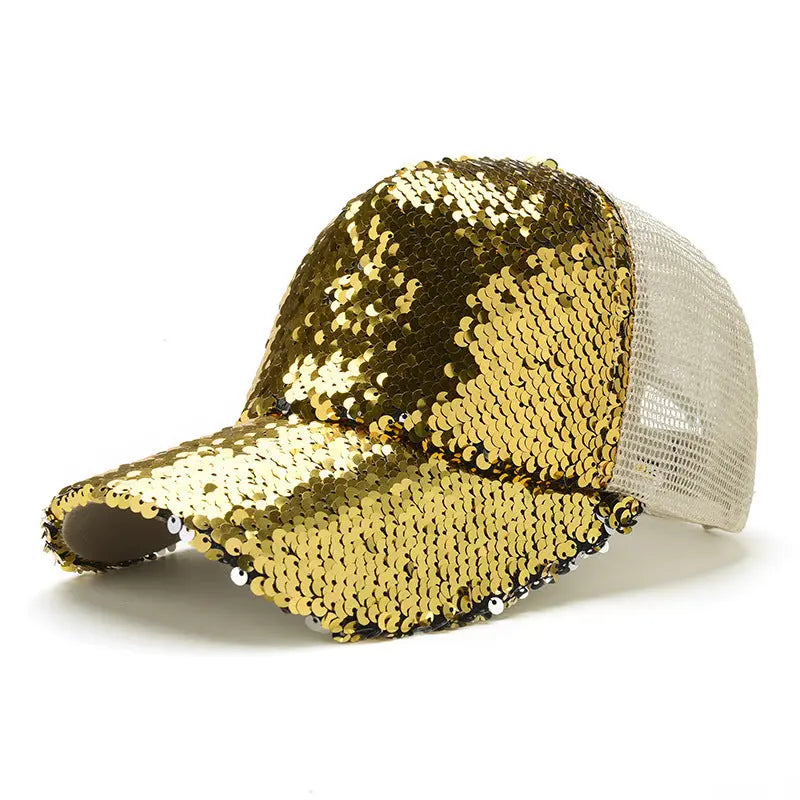 Flip Changes Color Sequin Mesh Hats - GlossiChic Collection