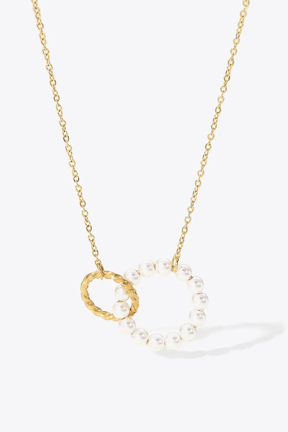 Pearl Hoop Link Pendant Necklace GlossiChic Collection