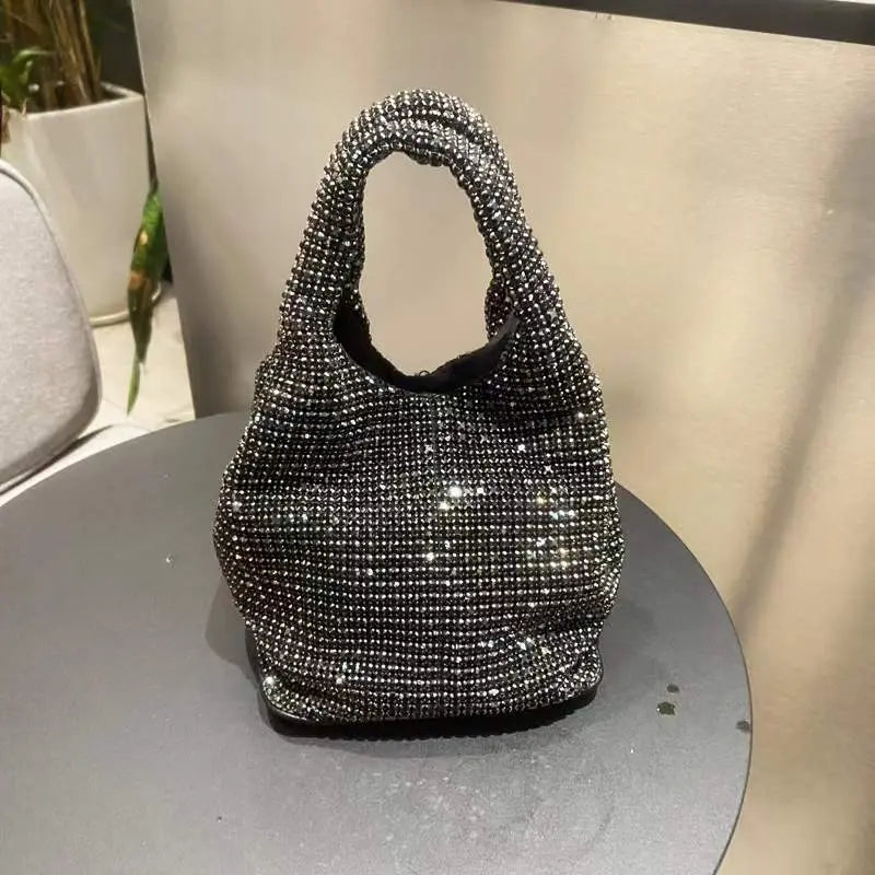 Rhinestone Vest Bucket Bag GlossiChic Collection