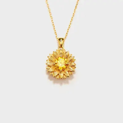 Sunflower Shape 18K Gold-Plated Pendant Necklace GlossiChic Collection