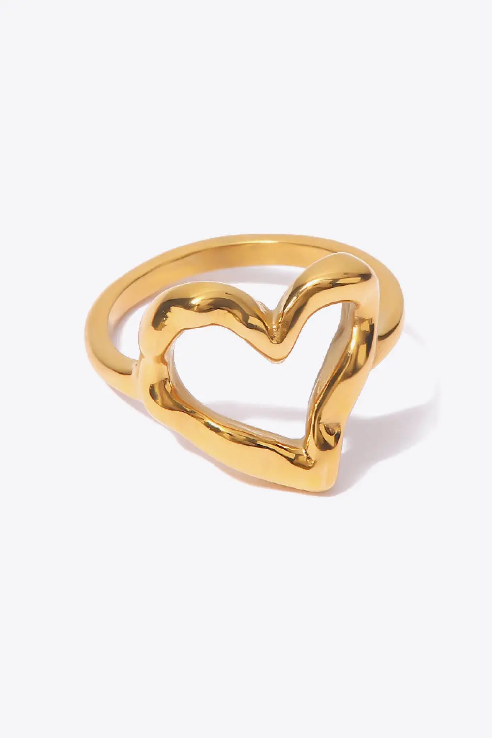 18K Gold Plated Heart-Shaped Ring GlossiChic Collection