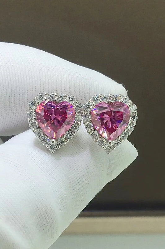 2 Carat Moissanite Heart-Shaped Earrings - GlossiChic Collection