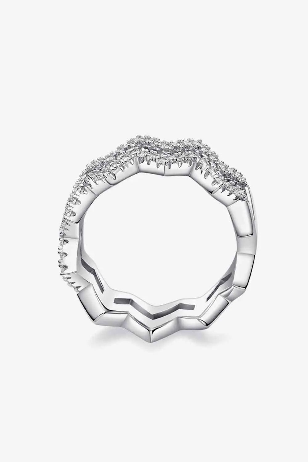 Moissanite Zigzag Stacking Rings - GlossiChic Collection Silver / 4.5 GlossiChic Collection jewelry