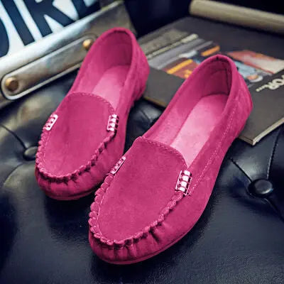 Metal Buckle Soft Round Toe Loafers GlossiChic Collection