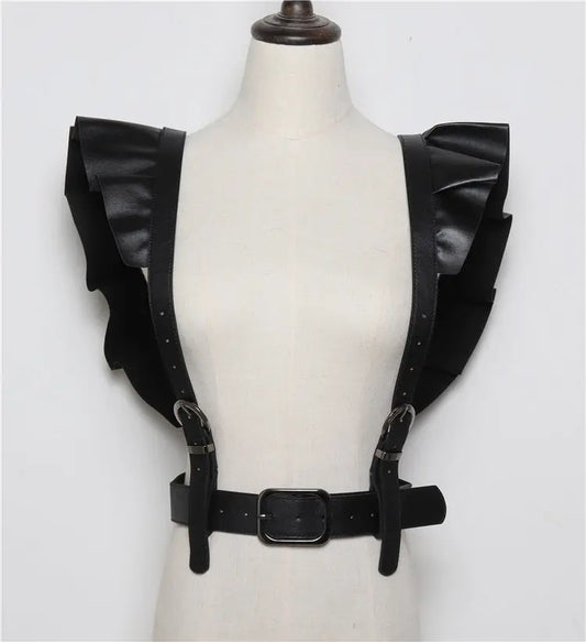 Double Shoulder Lace PU Strap Belt - GlossiChic Collection