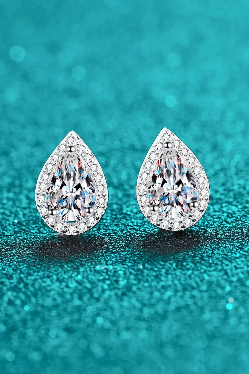 Moissanite Teardrop Stud Earrings GlossiChic Collection