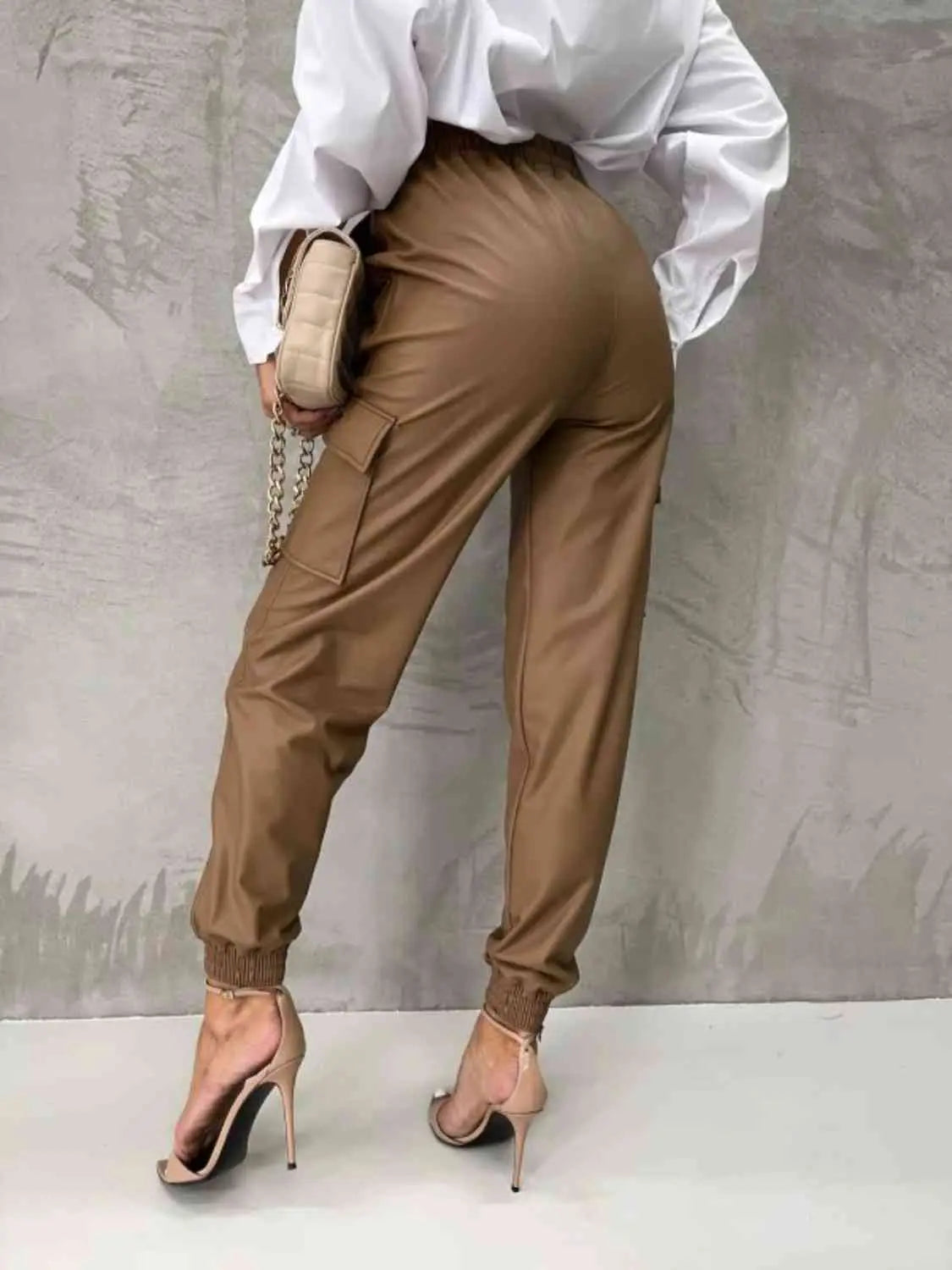 Tied High Waist Pants with Pockets GlossiChic Collection