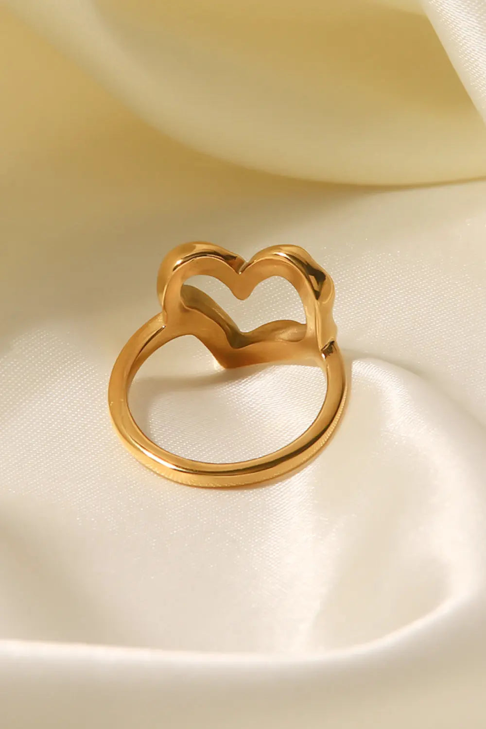 18K Gold Plated Heart-Shaped Ring GlossiChic Collection