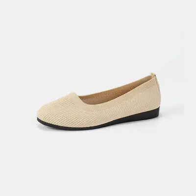 Round Toe Knit Ballet Flats GlossiChic Collection