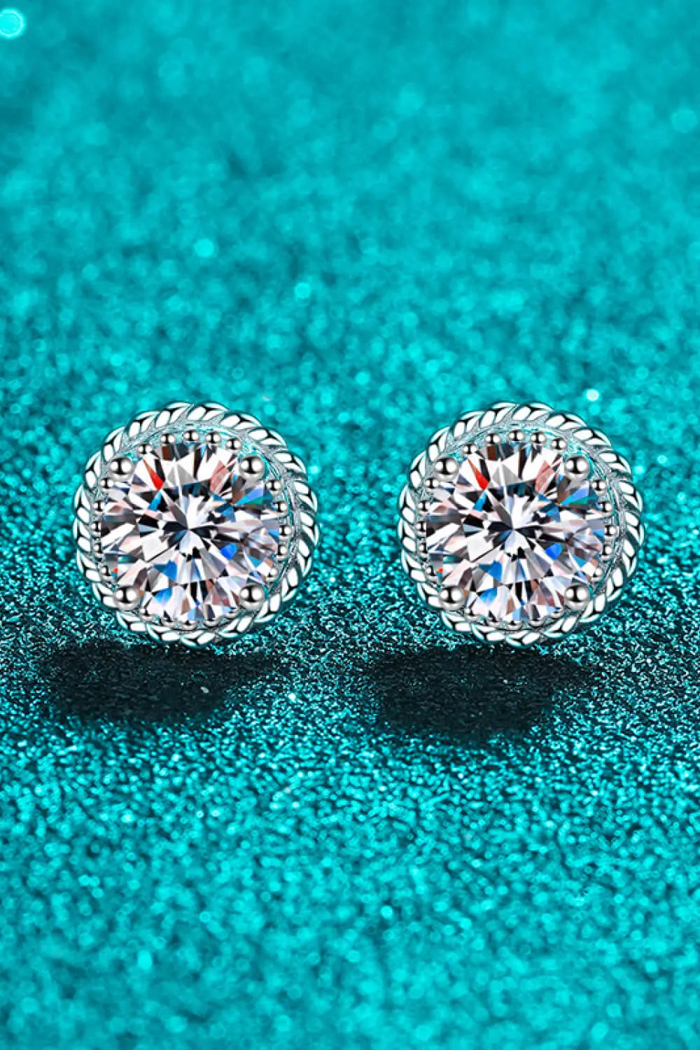 1 Carat Moissanite 925 Sterling Silver Round Stud Earrings - GlossiChic Collection