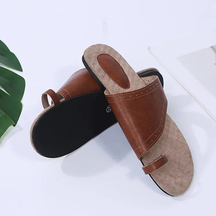 Retro Flat Bottom Casual Sandals GlossiChic Collection