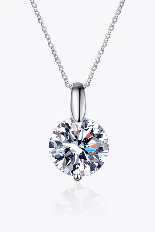 Minimalist 925 Sterling Silver Moissanite Pendant Necklace GlossiChic Collection