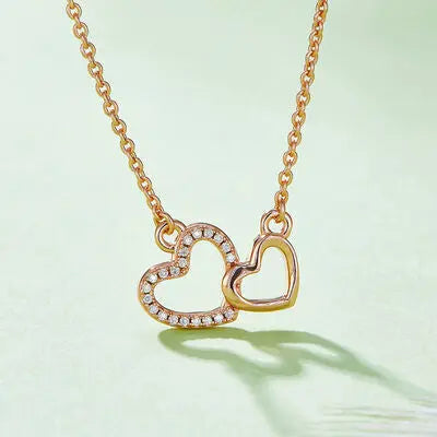 Moissanite 925 Sterling Silver Heart Necklace - GlossiChic Collection Rose Gold / One Size GlossiChic Collection jewelry