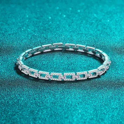 3.2 Carat Moissanite 925 Sterling Silver Bracelet - GlossiChic Collection