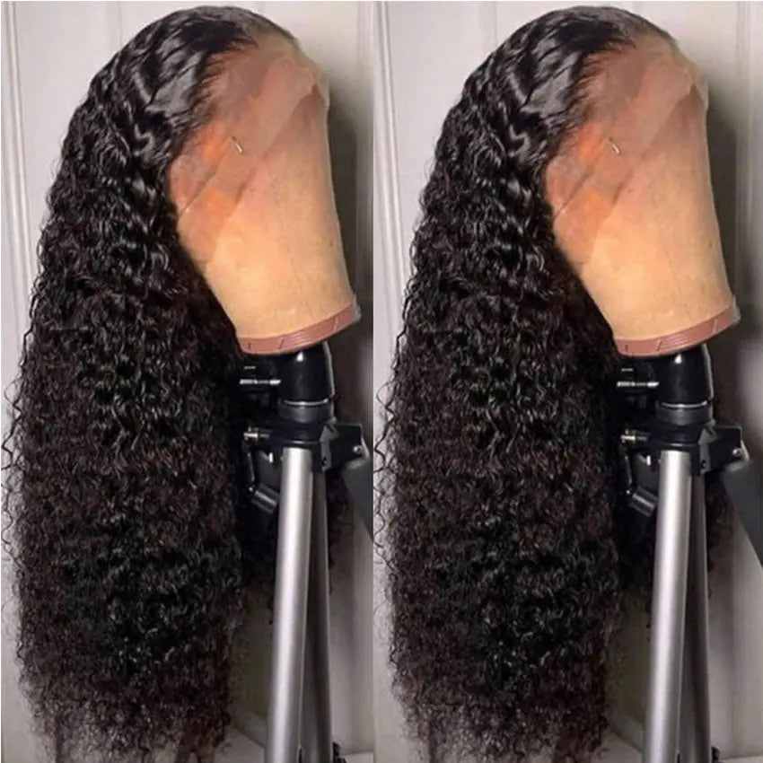 Brazilian13X6 cuticle aligned raw virgin human hair kinky curly pre plucked with baby hair wig - GlossiChic Collection 10 Inches / natural color GlossiChic Collection