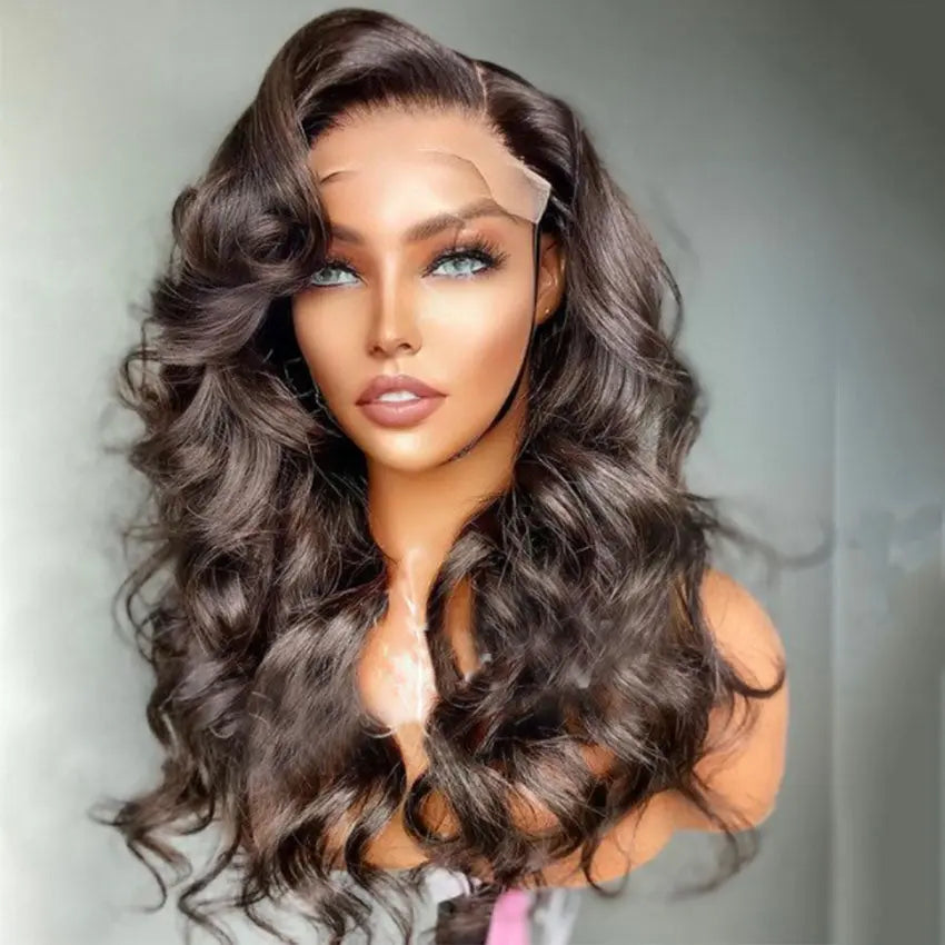 Brazilian Remy ombre honey blonde 13*4 pre-plucked human hair with baby hair lace front wig - GlossiChic Collection 8 Inches / natural color GlossiChic Collection