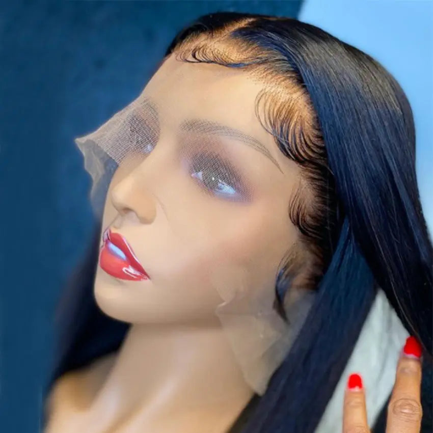 Brazilian virgin swiss hd cuticle aligned pre-plucked lace front human hair wig - GlossiChic Collection 10 Inches / natural color GlossiChic Collection