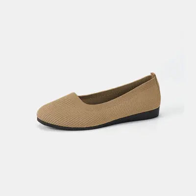 Round Toe Knit Ballet Flats GlossiChic Collection