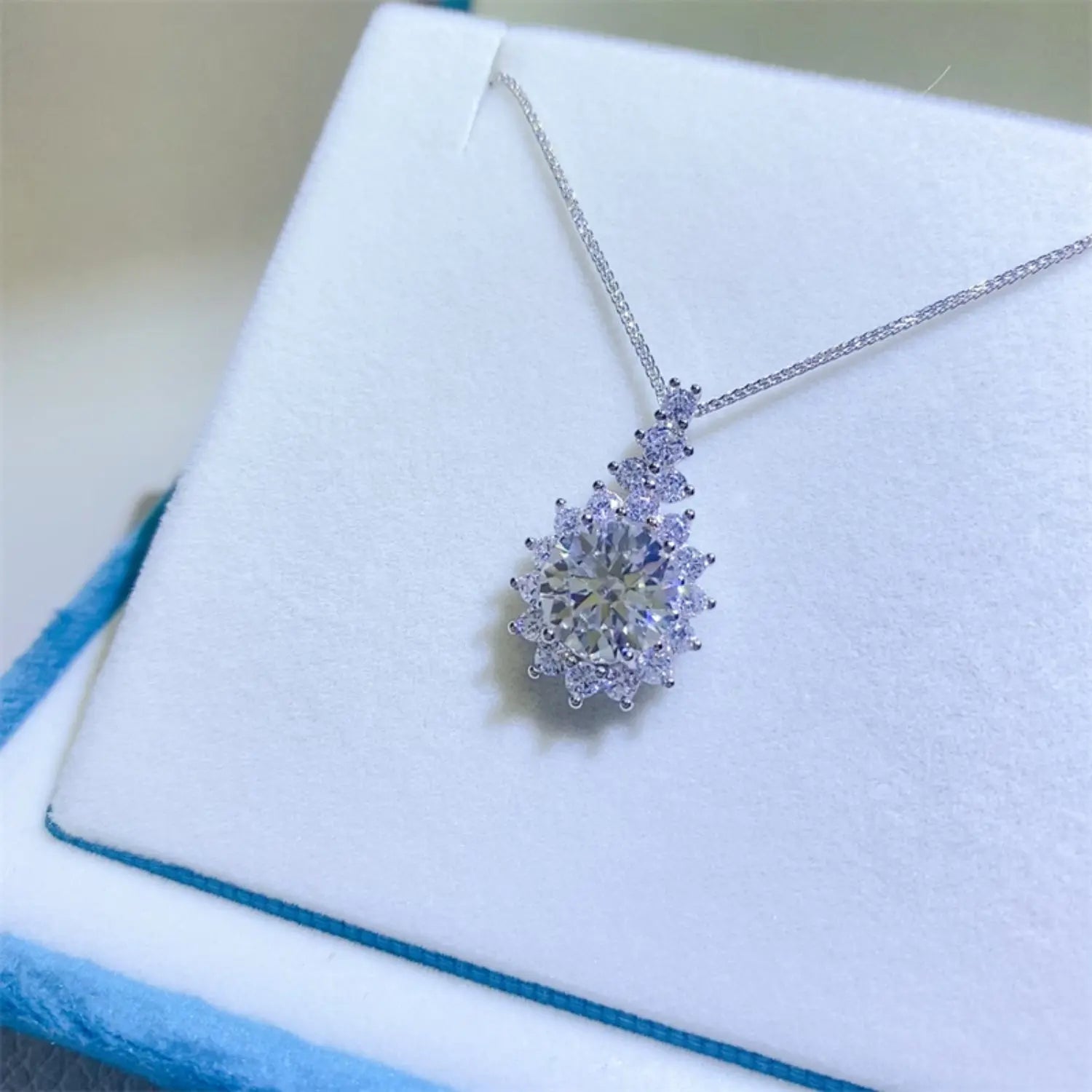 5 Carat Moissanite 925 Sterling Silver Pendant Necklace - GlossiChic Collection Silver / One Size GlossiChic Collection jewelry