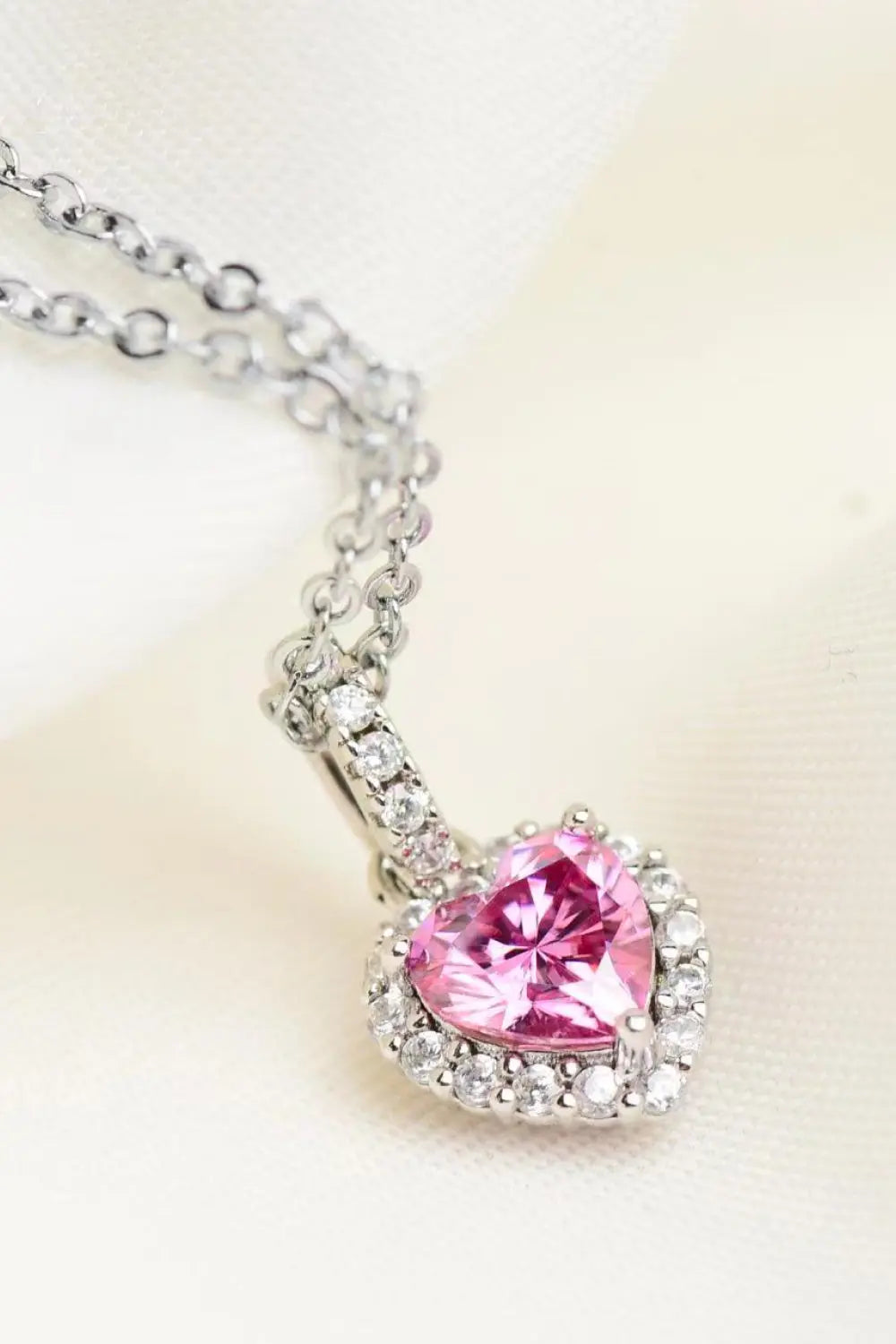 1 Carat Moissanite Heart Pendant Necklace - GlossiChic Collection