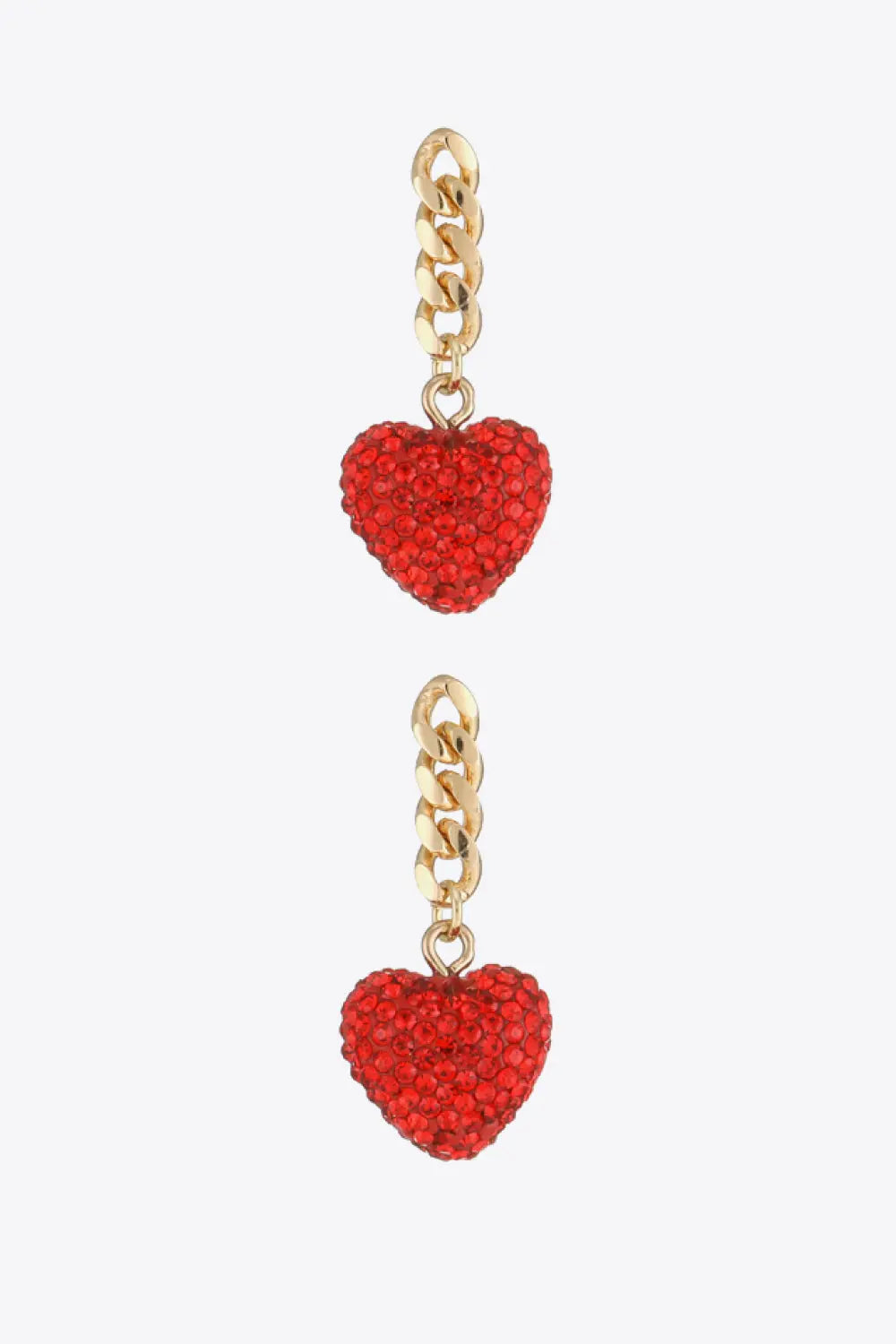 Rhinestone Heart Chain Drop Earrings GlossiChic Collection