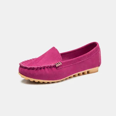 Metal Buckle Soft Round Toe Loafers GlossiChic Collection