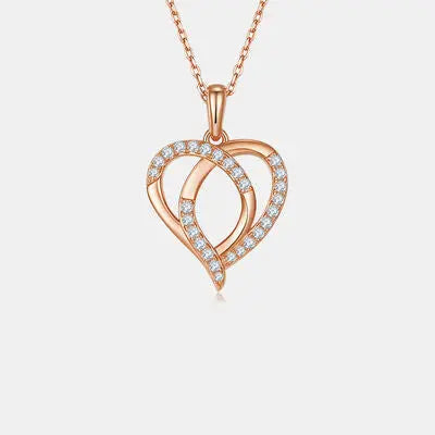 Moissanite 925 Sterling Silver Heart Shape Necklace GlossiChic Collection