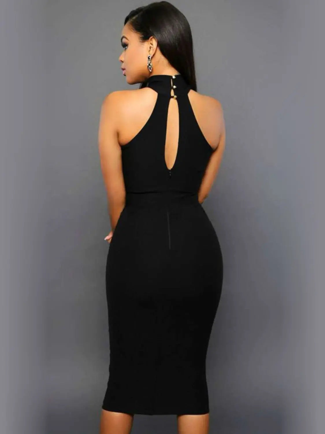 Cutout Grecian Neck Dress - GlossiChic Collection