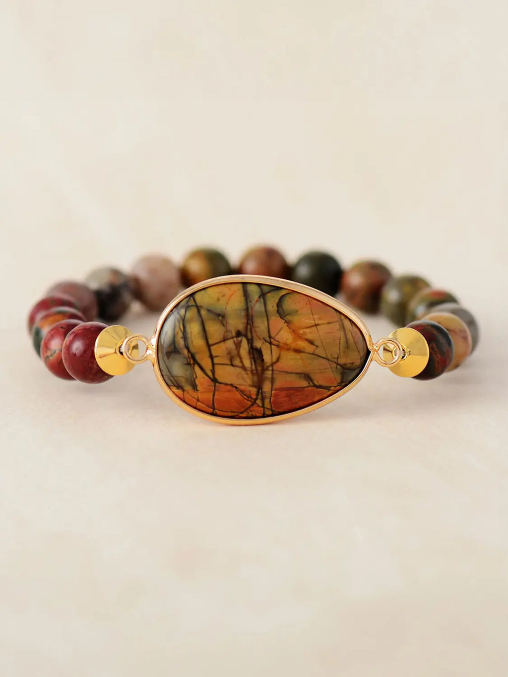 Geometrical Shape Beaded Bracelet - GlossiChic Collection Chestnut / One Size GlossiChic Collection jewelry
