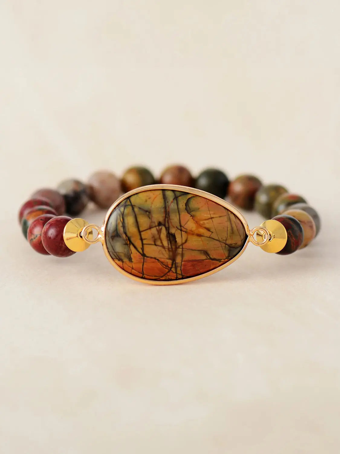 Geometrical Shape Beaded Bracelet - GlossiChic Collection Chestnut / One Size GlossiChic Collection jewelry