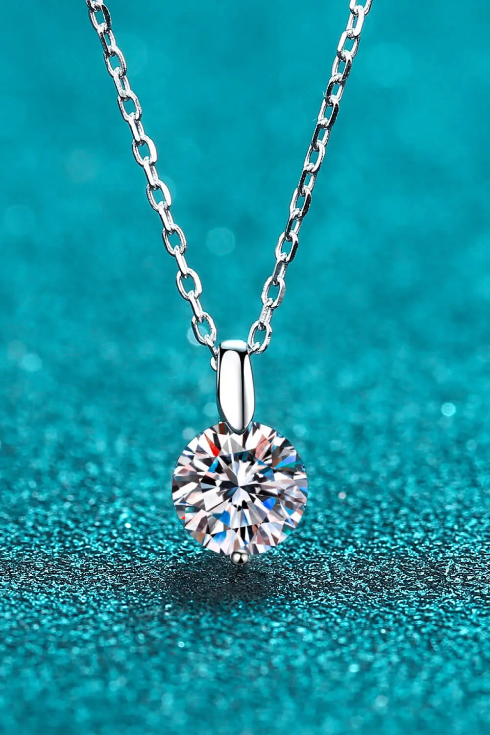 Minimalist 925 Sterling Silver Moissanite Pendant Necklace GlossiChic Collection