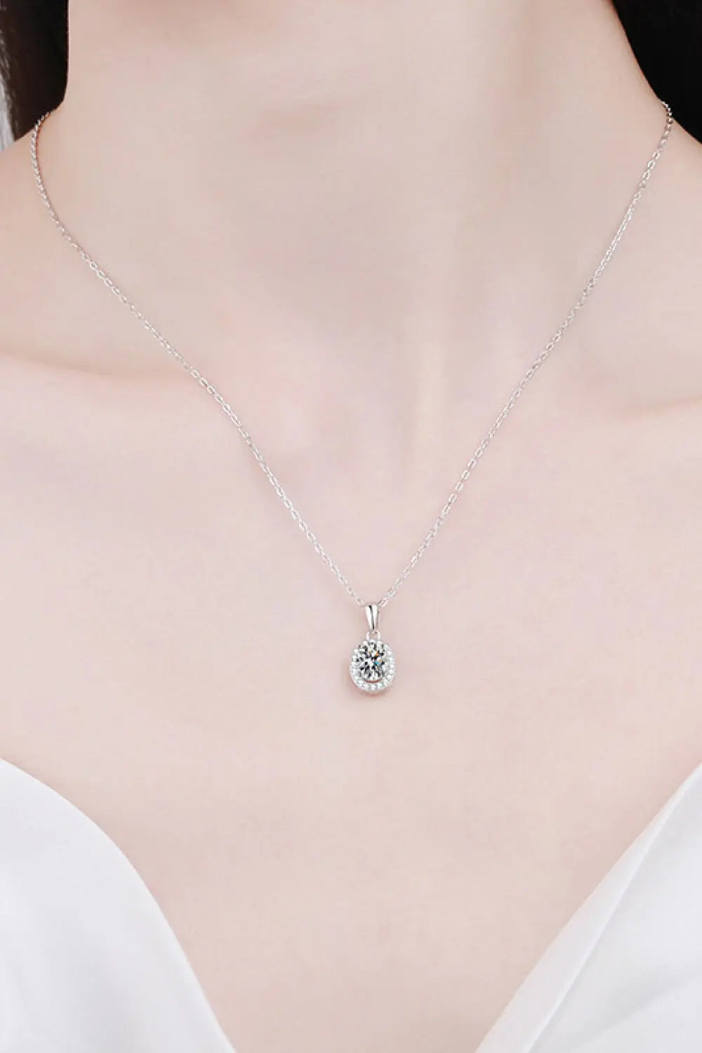 Be The One 1 Carat Moissanite Pendant Necklace - GlossiChic Collection Silver / One Size GlossiChic Collection jewelry