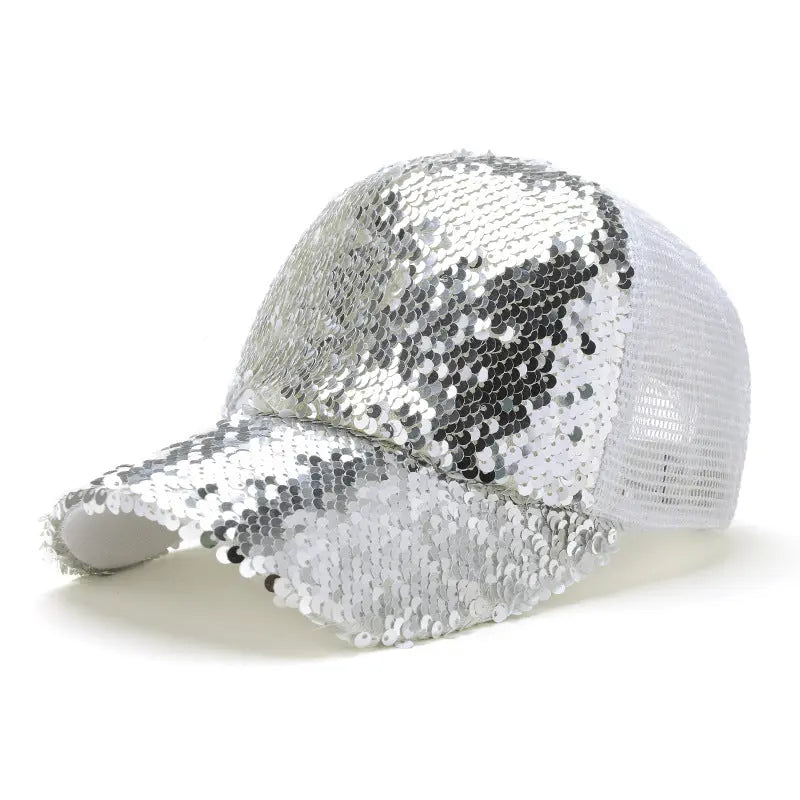 Flip Changes Color Sequin Mesh Hats - GlossiChic Collection