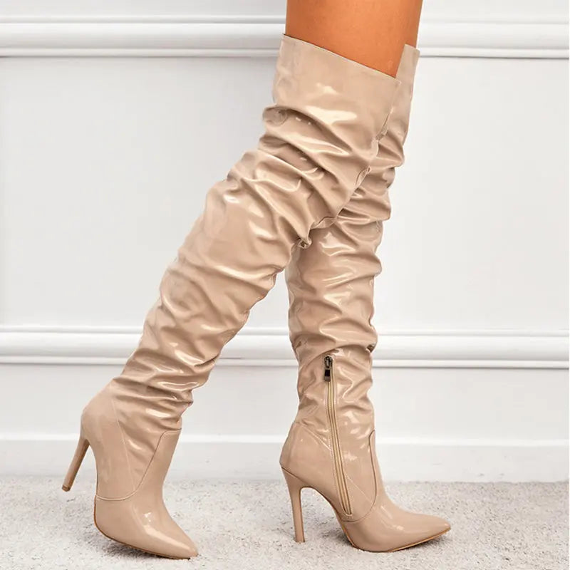 Knee High Long Boots Women Fashion Super High Heel Party Shoes GlossiChic Collection