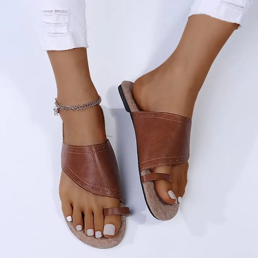 Retro Flat Bottom Casual Sandals GlossiChic Collection