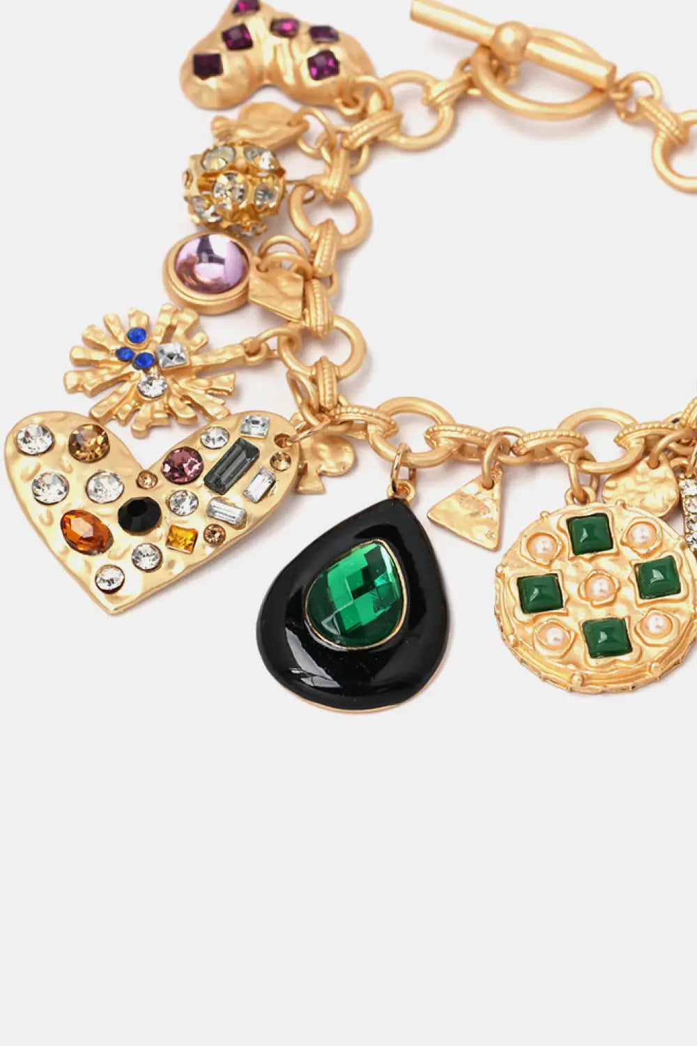 Multi Charm Resin Bracelet - GlossiChic Collection Gold / One Size GlossiChic Collection jewelry