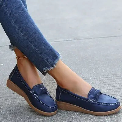 Weave Wedge Heeled Loafers - GlossiChic Collection Red Orange / 35 GlossiChic Collection Shoes & Accessories