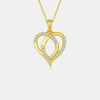 Moissanite 925 Sterling Silver Heart Shape Necklace GlossiChic Collection