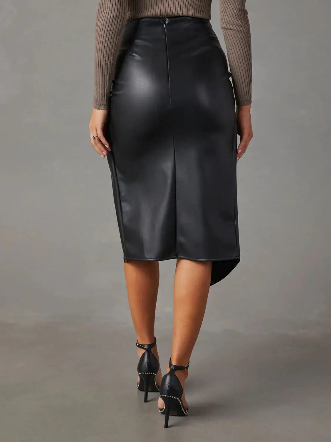 Twist Detail High Waist Skirt - GlossiChic Collection Black / S GlossiChic Collection apparel