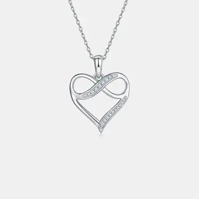 Moissanite 925 Sterling Silver Heart Necklace GlossiChic Collection