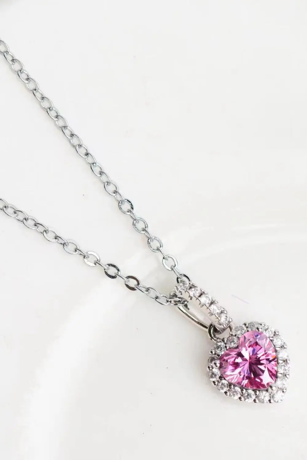 1 Carat Moissanite Heart Pendant Necklace - GlossiChic Collection