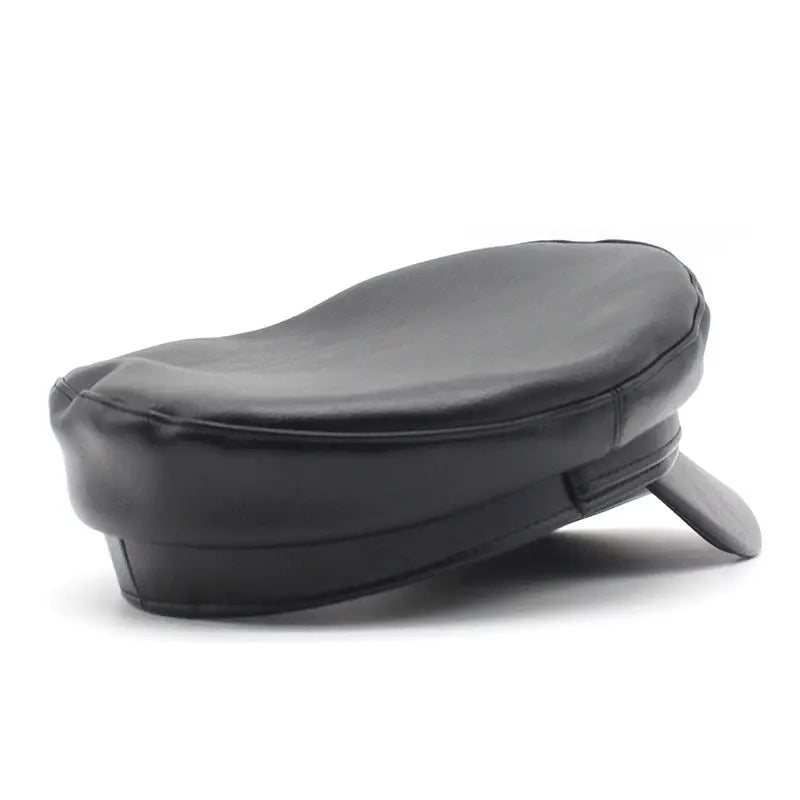 Fashion Simple PU Leather Solid Color Beret - GlossiChic Collection Black / Adjustable GlossiChic Collection Belts & Hats