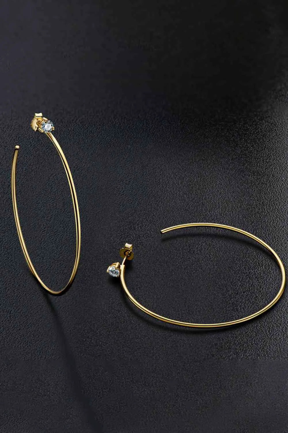 925 Sterling Silver Moissanite Hoop Earrings - GlossiChic Collection