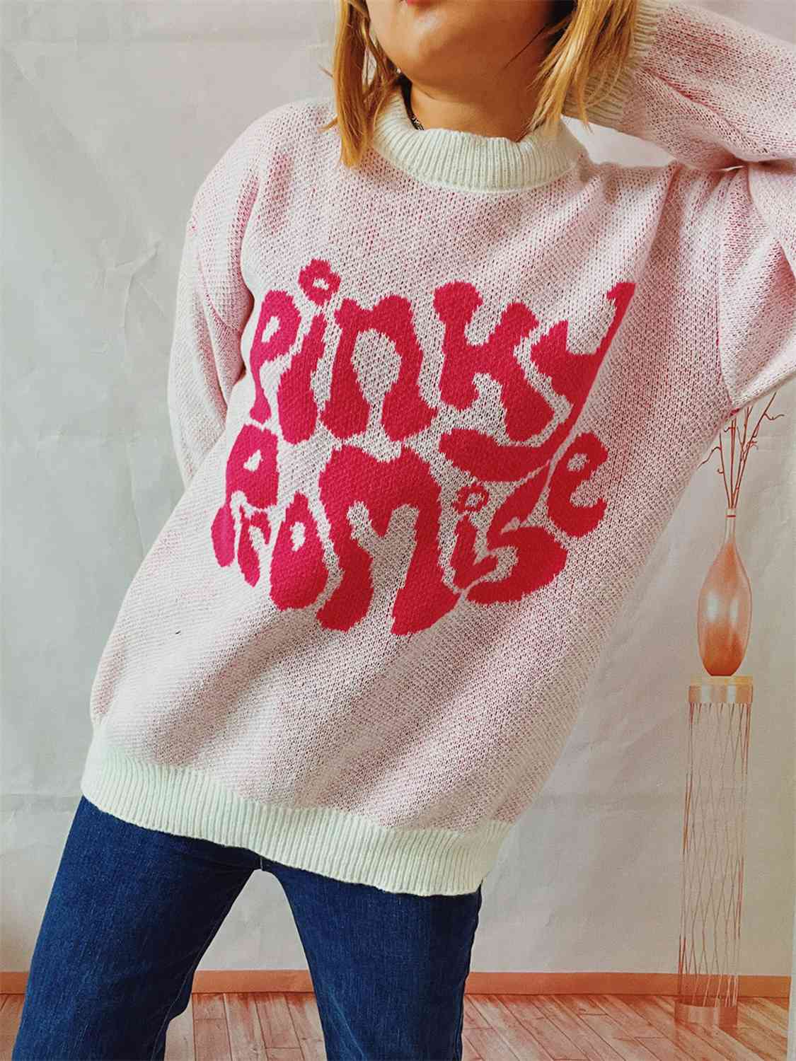 PINKY PROMISE Graphic Sweater - GlossiChic Collection