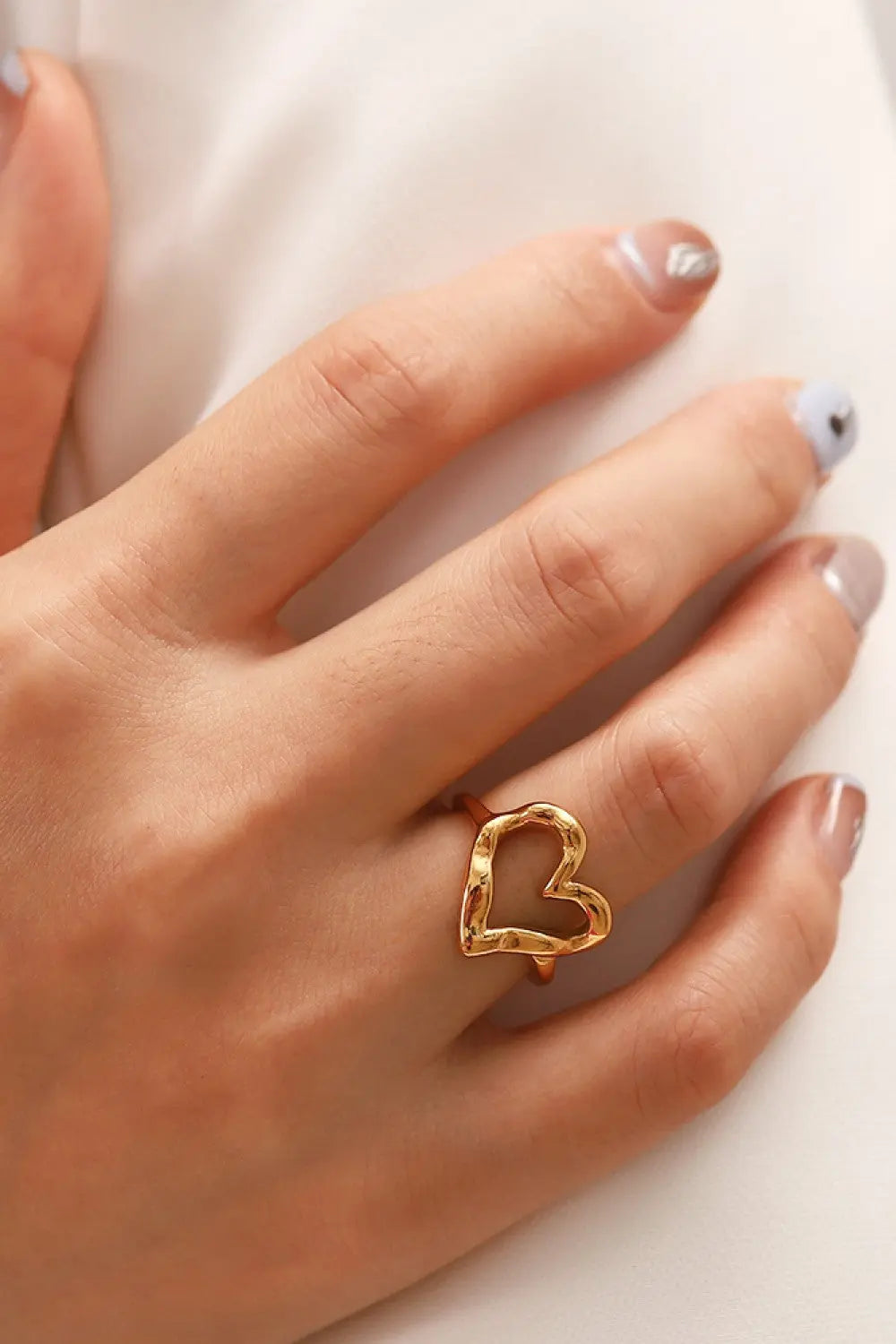 18K Gold Plated Heart-Shaped Ring GlossiChic Collection