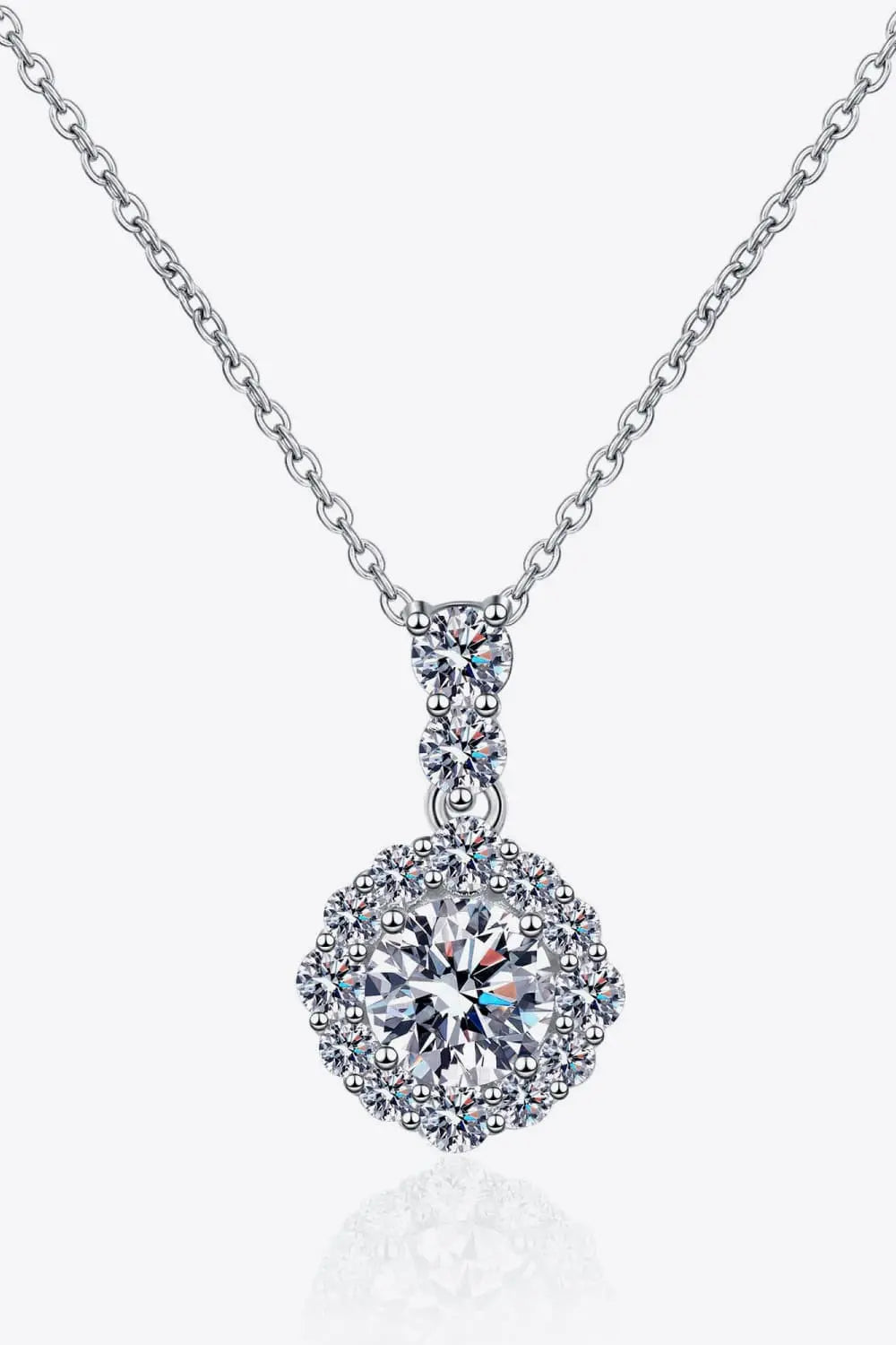 1 Carat Moissanite 925 Sterling Silver Necklace - GlossiChic Collection