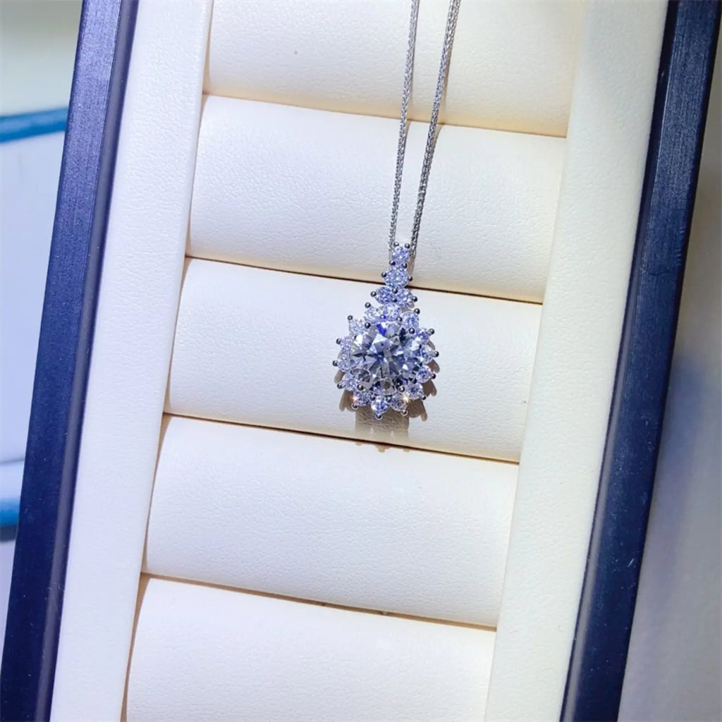 5 Carat Moissanite 925 Sterling Silver Pendant Necklace - GlossiChic Collection Silver / One Size GlossiChic Collection jewelry